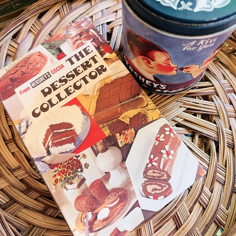 Vintage Hershey The Dessert Collection Recipe Cards 1976 Cookbook With Canister